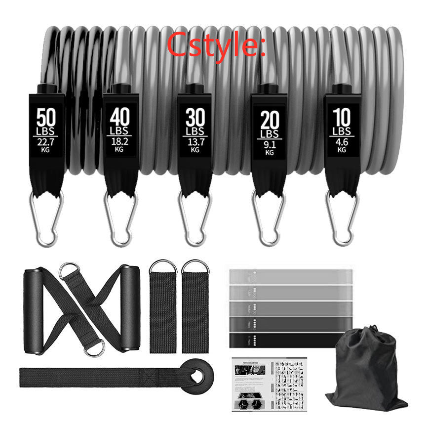 11-piece Set Of Stretch Rope Fitness Rally With Elastic Rope