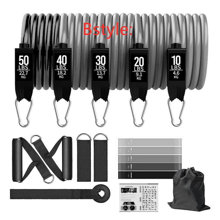 11-piece Set Of Stretch Rope Fitness Rally With Elastic Rope